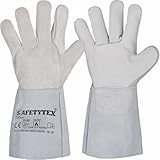 Safetytex Rindleder Handschuhe KOSSEBADE - Schweißerhandschuhe aus Rindvollleder & Spaltleder - Schutz vor Hitze, Funken & mechanischen Einflüssen - Größen: 9 1 Stück