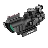 AOMEKIE Zielfernrohr 4x32mm mit Fiberoptic und 22mm/11mm Schiene Airsoft Red Dot Visier Sight Leuchtpunktvisier Rotpunktvisier für Jagd Softair und Armbrust