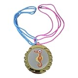 eberin · XL Medaille Schwimmen Ø 70mm · Seepferdchen · Frühschwimmer · Schwimmabzeichen · Medaille mit rosa Kordel in Gold//Silber//Bronze · personalisierbar mit Gravur · (Gold)