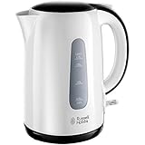 Russell Hobbs Wasserkocher [1,7l, 2200W] My Breakfast (verdecktes Heizelement, herausnehmbarer Kalkfilter, Kochstoppautomatik, außenliegende Wasserstandsanzeige, autom Deckelöffnung)Teekocher 25070-70