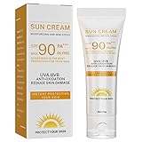SUN Protect & Moisture Sonnenmilch-Creme mit LSF90 (40g), feuchtigkeitsspendende Sonnencreme mit LSF90, fortschrittlicher Sonnenschutzschutz, reduziert das Risiko von Sonnenallergien für Outdoor