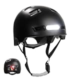 Crazy Safety Vertigo Matt Schwarz Fahrradhelm mit Vorder- und Rücklicht USB | Skater-Helm für Roller, Skateboard, Inline-Skates und BMX-Fahrräder, City-Fahrradhelm für Männer und Frauen | L 57–61cm