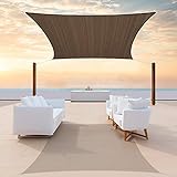 ColourTree CTAPS1414 Sonnensegel, rechteckig, wasserdurchlässig und UV-beständig, strapazierfähig, für Carport, Terrasse, Outdoor, 2,4 x 4,6 m, Braun