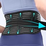 Utoo Rückenstützgürtel für Ischias Schmerzlinderung, Rückenbandage Herren und Damen, Lendenwirbelstütze Leicht Atmungsaktiv Dehnbar Zurück Brace Schwarz Größe 23'-31' (S)