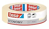 tesa Malerband ECONOMY - Vielseitiges Klebeband für Malerarbeiten ohne Lösungsmittel - Bis zu 4 Tage nach Gebrauch rückstandslos entfernbar, 50 m x 30 mm