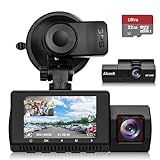 Abask 4K Dashcam Car GPS Infrared Night Vision Car Camera with 310° Wide Angle, G-Sensor, Loop Recording, WDR, 24 Hours Parking Monitoring, Safer Super Capacitor, Max 256 GB Memory Card