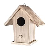 RAYHER HOBBY Mini-Vogelhaus, Holz, FSC Zertifiziert, 12 x 7,5 x 13 cm, zum Dekorieren, mit Öse zum Aufhängen, Deko Holzdekoration zum Bemalen und Verzieren, 62290000, Holzfarbe