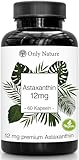 Only Nature® Astaxanthin 12 mg (NEU: jetzt Vegan) - 60 hochdosierte Kapseln - Made in Germany & Laborgeprüft - Natürlich & Ohne Zusätze