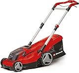 Einhell Akku-Rasenmäher GP-CM 36/450 Kit Power X-Change (36 V, 38 cm Schnittbreite, 450 m², Brushless, Mulchfunktion, 45 L Fangsack, inkl. 2 x 4,0 Ah Akkus + Twincharger)