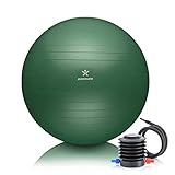BODYMATE Gymnastikball Sitzball Trainingsball mit GRATIS E-Book inkl. Luft-Pumpe, Ball für Fitness, Yoga, Gymnastik, Core Training, für starken Rücken als Büro-Stuhl Midnight-Green 75cm