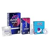 Durex Penisring + Stimulationsgel + Kondome - 3er Set für Sie und Ihn - Intense Vibrations Ring + Intense Orgasmic Gel 10ml + Intense Orgasmic Kondome 10 Stück