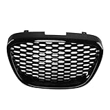 Vorderer Wabengrill-Netzgrill Ohne Emblem Für Seat Für Leon MK2 1P Für Altea Für Toledo Mk3 2004–2009 Frontgrill-Haubennetz Für Die Stoßstange(Glossy Black)