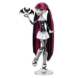 Monster High-Puppe Draculaura in Schwarzweiß, Reel-Drama-Sammlerpuppe, Poster in Puppengröße und Lebensgröße, Horrorfilm-Design, Spielzeug und Geschenke, HKN27