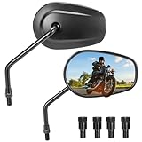 KEMIMOTO Universelle Motorrad Spiegel aus Aluminiumlegierung, 360° Verstellbar, Breite Sichtfläche, M10 Motorrad Rückspiegel Kompatibel mit Honda, Kawasaki, Suzuki, KTM, ATV, Roller