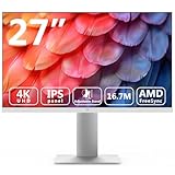 Z-Edge 27 Inch 4K Monitor UHD(3840x2160) IPS Panel 75Hz(DP) LED Monitor, 250 cd/m², HDR10, FreeSync, Flimmerfrei, HDMI x2, DisplayPort x2, Höhenverstellbar Neigbar Schwenkbar Pivot, Weiß