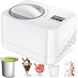 Acmeenjoy Eismaschine mit Kompressor 1L, Eismaschine Selbstkühlend mit Entnehmbarem Eisbehälter, inkl. Rezeptheft