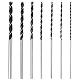 Trendecor 7-Teilig Holzbohrer Set Lang, 4, 5, 6, 7, 8, 10, 12 mm x 300mm Schlangenbohrer Set langer Holzspiralbohrer Langbohrer für für Hartholz Weichholz Verschiedener Heimdekorations
