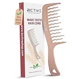 BICTIVE® Lockenkamm mit Gewellten, Breiten Zinken. Kamm für Locken, Entwirrt und Definiert Locken. Grober Kamm, Styling, Wide Tooth Comb, Entwirrbürste Lange Haare. Für Damen und Männer