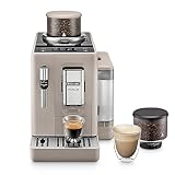 De'Longhi Rivelia EXAM440.35.BG Kaffeevollautomat mit Milchaufschäumdüse, Wechselbarer Bohnenbehälter, 8 Kaffeegetränke auf Knopfdruck, Extra-Shot-Funktion, 3,5' Touch-Display, Beige