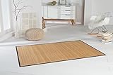 DE-COmmerce® Bambusteppich HIGHQ Bambusmatte Läufer mit Bordüre rutschfest 90x160 cm