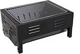 Tragbarer Holzkohlegrill – Outdoor-Gasgrill für Camping & Picknick – kompakter Grillkocher mit Bratpfanne – unverzichtbares Koch- und Backwerkzeug-Set