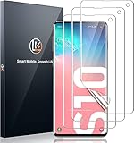 LK 3 Stück Schutzfolie kompatibel mit Samsung Galaxy S10, S10 Folie, Fingerabdruck-ID unterstützen Blasenfreie Klar HD Weich TPU Displayschutzfolie