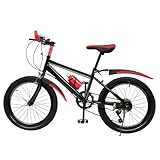 VonVVer 20 Zoll Kinderfahrrad Mountainbike 7 Gang Einstellbar Kinder MTB Fahrrad für Jungen und Mädchen (Rot)