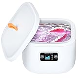 Livofloral UV Ultraschallreinigungsgerät für Zahnersatz, UV Ultraschallreiniger 45kHz / 255ML / 3 Zeitfunktion Tragbar Ultraschallgerät für Zahnprothesen Schmuck Zahnbürstenkopf Aligner Retainer, Weiß
