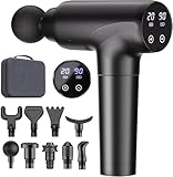 Massagepistole, Muskel Percussion Massagegerät, Massage Gun mit LED-Touchscreen, 20 Geschwindigkeiten, 9 Massageköpfe, Tragetasche, Leise Elektrische Massage Pistole, Geschenk für Männer & Frauen