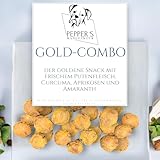 Gold-Combo von Pepper´s Manufaktur- mit frischem Putenfleisch, Joghurt, Amarant, Curcuma und Honig TrainingsLeckerli/Kausnack mit einen unwiderstehlichen Geschmack (500g)