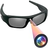 TANGMI Brille Kamera, 4K HD & 120° Weitwinkel Action Cam, One-Touch & polarisiertes Objektiv Brille mit Kamera unterstützen Videoaufnahmen und Fotoaufnahmen für Outdoor-Sportarten