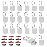 GTIWUNG 20 Stück CR2032 Batterie Halter, General Knopfzelle Batterieadapter Clip Socket EIN/AUS-Schalter, 1 x 3V CR2032 Knopfzelle Batterie Halter für LED, Weiß, inklusive 12 Stück Krokodilklemmen