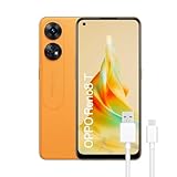 OPPO Reno8T - freies Handy, 8 GB + 128 GB, Kamera 100 MP + 2 MP, Mikroskopkamera, Android-Smartphone, 5000-mAh-Akku, Schnellladung 33 W, Dual-Nano-SIM, Orange