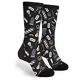 Friseurwerkzeug Und Flagge Herren Damen Tennissocken Haltbarkeit Thermosocken Rutschfeste Socken Für Trekking Wandern Laufen