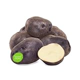 Bio Schwarze Ungarin Kartoffeln aus Deutschland | Gourmet Speisekartoffeln 'Vitelotte noire' mehligkochend (800 g)