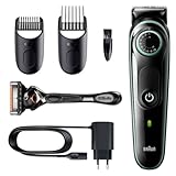 Braun Barttrimmer 3, Trimmer/Haarschneider Herren, Haarschneidemaschine, für Gesichts- und Kopfhaare, lebenslang scharfe Klingen, Geschenk Mann, BT3341, Grau, 39 Längeneinstellungen