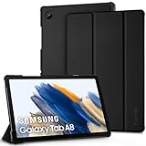 EasyAcc Hülle für Samsung Galaxy Tab A8 2022/2021 SM-X200/ X205/ X207, Schutzhülle Ultradünne PU Leder mit Standfunktion Kompatibel mit Glaxy Tab A8 10.5', Schwarz
