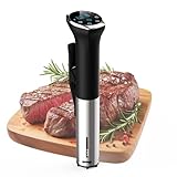 Cooksir Sous Vide Stick Garer, 1400Watt, LED Display Touch-Bedienung, Wasserdicht Nach IPX7, Gehäuse aus Edelstahl, Silbrig, 360°-Zyklus, 10°C-90°C, 1-99 Minuten, 16A-Steckerdose
