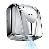 anydry 2812 Händetrockner für Gewerbe elektrischer Sensor Stilvolles Design Edelstahl-Finish schnelle Trocknung 7-10 Sekunden 1600W.(Polishde)