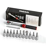 Hairich Drehmomentschlüssel Fahrrad 1/4 Zoll, 1-25Nm, 13-Teiliges Klein Torque Wrench Set, 72 Zähne Umschaltknarre, Ratschenkasten inkl. 10 cm Verlängerungsstange, Innensechskant und Torx Bits