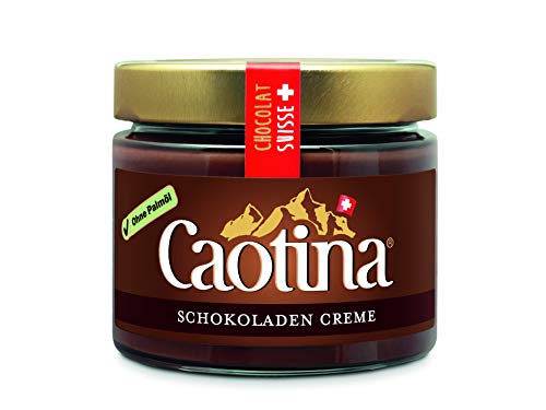 Caotina Schokoladen Creme Brotaufstrich süß SchokoCreme ohne Palmöl SchokoladenAufstrich mit Nuss und echter Schweizer Schokolade, 1 x 300 g