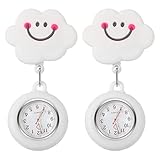 iplusmile Armbanduhr Einziehbare - Niedliche Schwesternuhr - Tragbar mit Glow Pointer und Clip Ansteckuhr Fob für Mädchen 2 Pcs