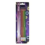 TTS Bleistift mit Radiergummi Neon, 4 Stk