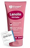 Lanolin Brustwarzensalbe Stillen [30 ml] - Stillsalbe für stillende Mütter bei beanspruchten, trockenen und empfindlichen Brustwarzen - Hypoallergen, ohne Duftstoffe - von PregniVital®