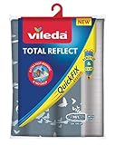 Vileda Total Reflect Plus Bügelbrettbezug für Dampfbügelstation, verkürzte Bügelzeit, für Bügelbretter, Farbe Grau, 142,5 x 45,6 cm