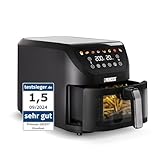 Princess SlimFry Airfryer, 8L Fassungsvermögen, 2000W, 8 Programme, Digitales Touchscreen, Einstellbare Temperatur, Sichtfenster, Automatische Abschaltung, Spülmaschinenfest, 182257