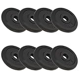 LAPOOH Hantelscheiben 8 STK. 8x2,5 kg Gusseisen, Gewichte Hantel, Gewichtsscheiben, Trainingsgewichte, Hantelgewichte, Fitness Gewichte