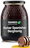OGANIKO Roher Honig aus Spanien – Wildblumenhonig – Blütenhonig aus Spaniens Hochgebirgen, 1 kg Direkt vom imker, Unpasteurisiert, naturbelassen, perfekt für Marinaden, Backen, Tee