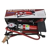 Gatuida Tragbare Hochdruck Fußpumpe für Reifen Multifunktionale Standluftpumpe für Autos Fahrräder und Motorräder mit Manometer und Rutschfestem Fußpedal