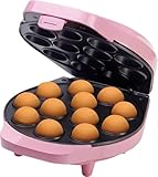 Bestron Cake-Pop-Maker im Retro Design, inklusive Cake-Pop-Butler, Gabel & 12 Sticks, 700 W, Farbe: Rosa